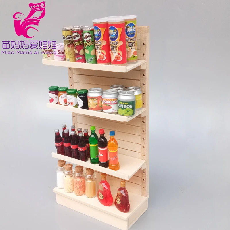 1:12 Doll house mini furniture fruit and vegetable display shelf shopping store market commodity showcase