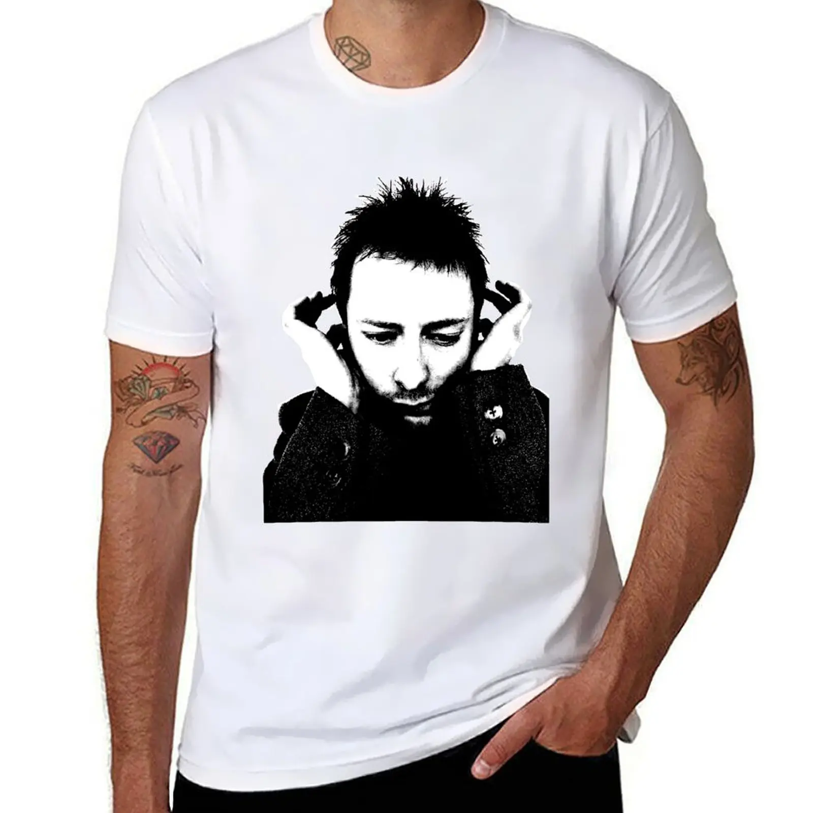 

Thom Yorke Radiohead T-Shirt quick-drying sweat oversizeds mens big and tall t shirts