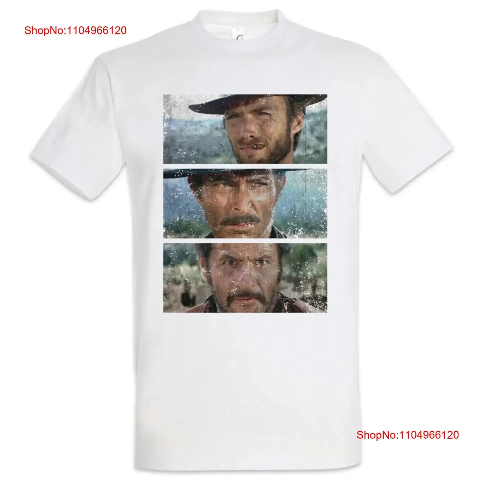 تي شيرت رجالي Good Bad and Ugly II Italo Western Eastwood Cowboy Clint عتيق مغسول ممتد أنيق للجنسين ملابس الشارع