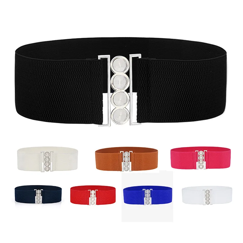 

Belts For Women Elastic Band Wide Belts Down Coat Waist Belt Female Buckle Cummerbands Waistband Corset Decoration Accessories