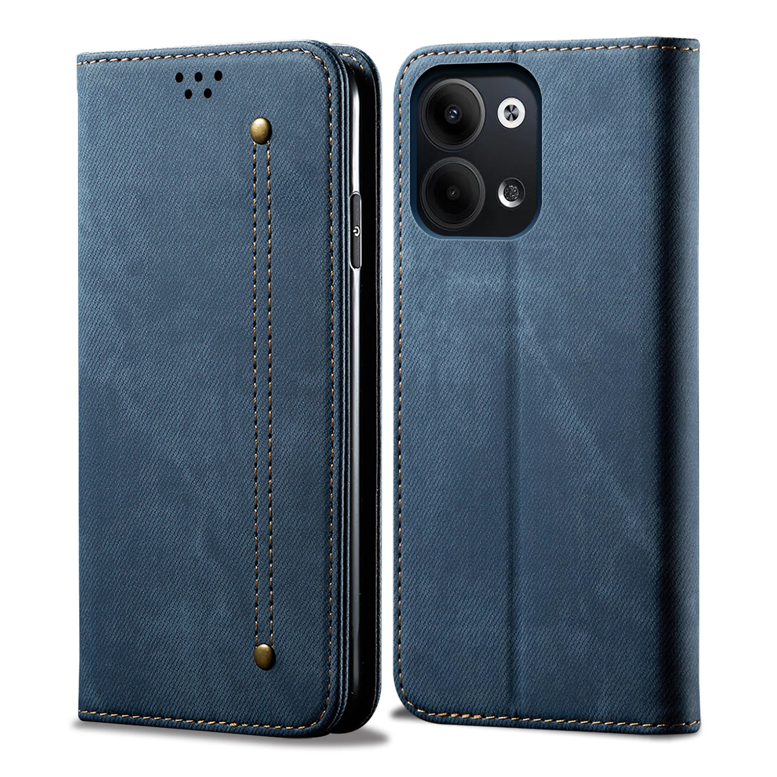 

Flip denim leather card slot wallet Back Cover For Oppo Reno9 Pro Magnetic closed Fall prevention Phone Case For Oppo Reno9