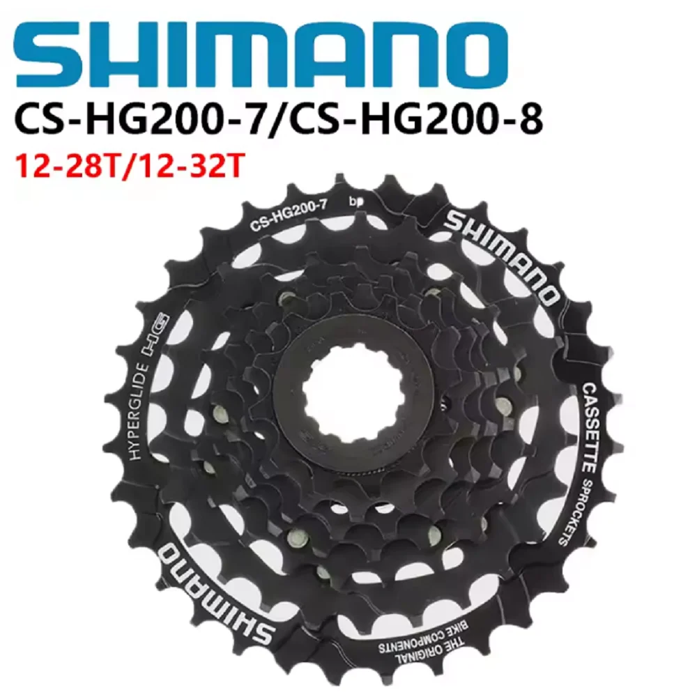 Cassete Shimano Tourney HG200 7s 12-28T/12-32T 8s 12-32T CS-HG200-7 / CS-HG200-8 para Bicicleta de Montanha MTB Original Shimano