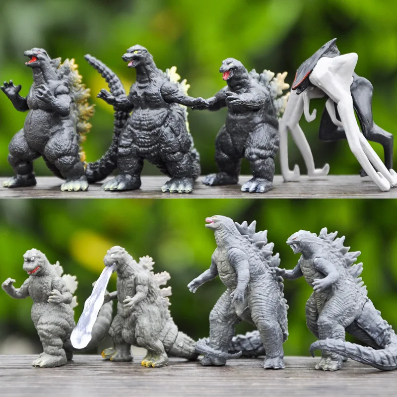 

8pcs G-Godzillas Action Figure Anime Mini Model PVC Movie Dinosaur 5cm Toys for Boys Figma Gift for Kids Godzilla VS King Kong