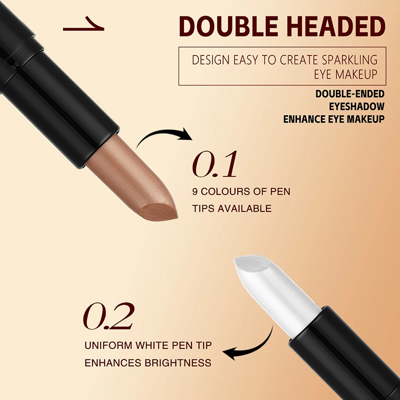 Picture 6: O'CHEAL 9 Colors Double-ended Eyeshadow Stick Enhance Eye Makeup Create Sparkling Eye Makeup Pearlescent And Smooth Eye Makeup