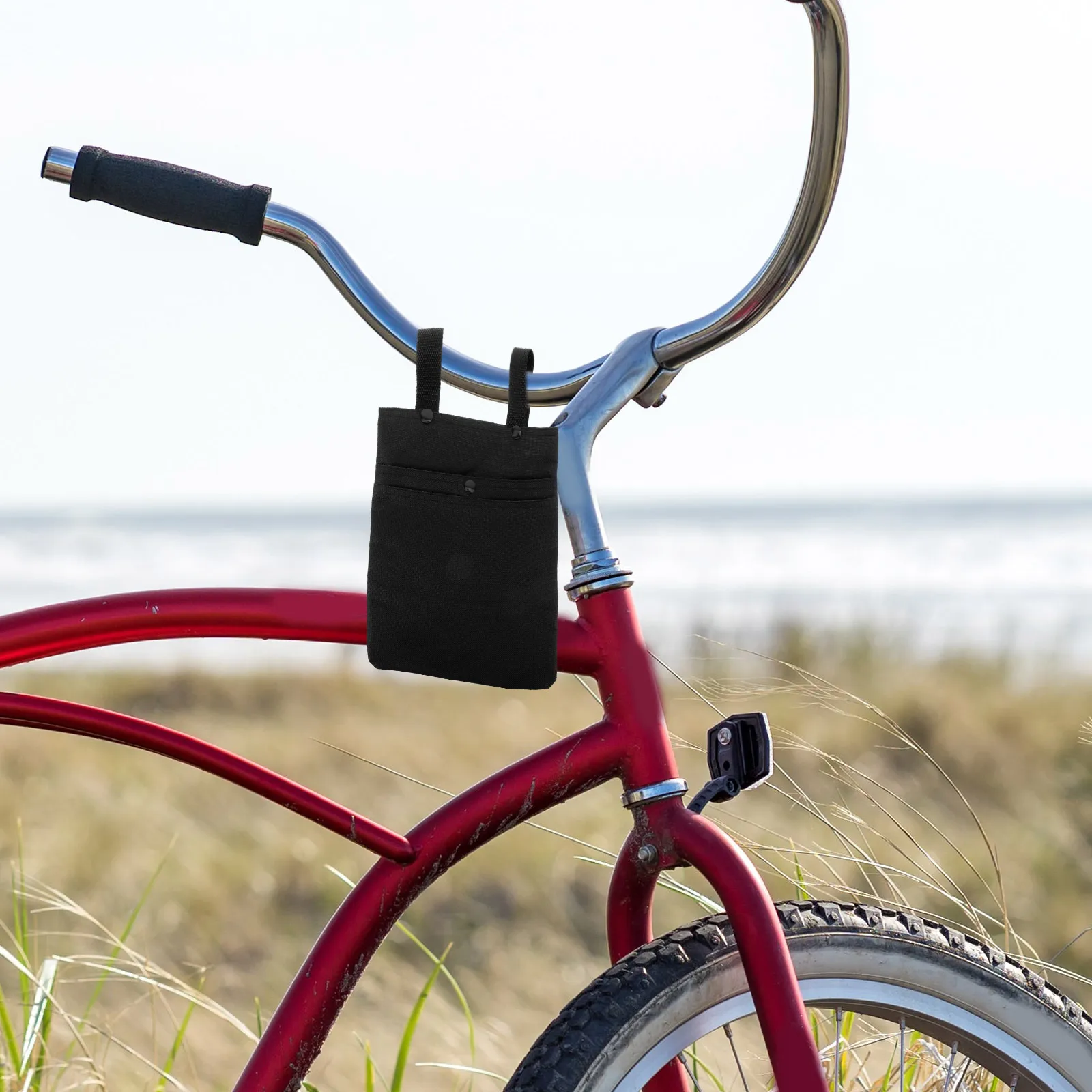 

Electric Bike Handlebar Bag Small Waterproof Red Black Storage for Smartphone Wallet Keys Large Capacity Bike Front Hanging