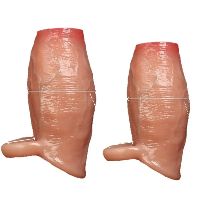 Thicken Cock Sleeve Lock Sperm Penis Ring Adult Men Sex Toy Enlarged And Soft Silicone Dick Sleeve Enlargement Sexy Toy Male 18+