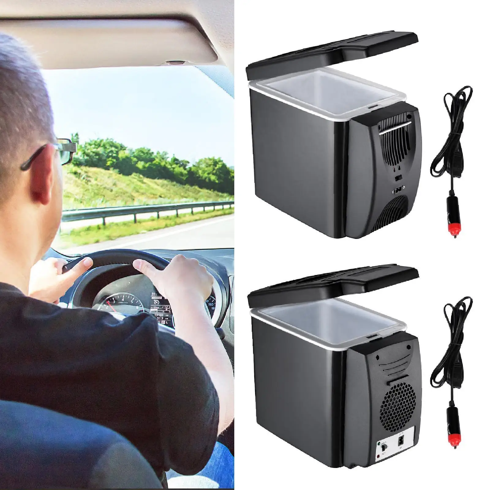 

Mini Fridge Cooler Small Car Refrigerator Freezer Hiking Skincare Dorm Room
