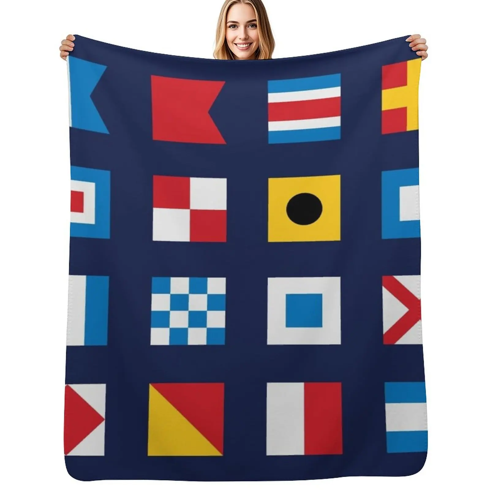 Nautical flags, sailing, Maritime signal flags Throw Blanket Furry Thin Shaggy Soft Soft Plaid Thins Blankets