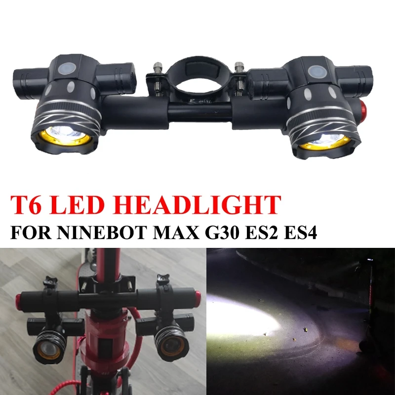 Electric Scooter LED Headlight USB Rechargeable Fog Lamp for Ninebot Max G30 ES2 ES4 T6 Spotlight,