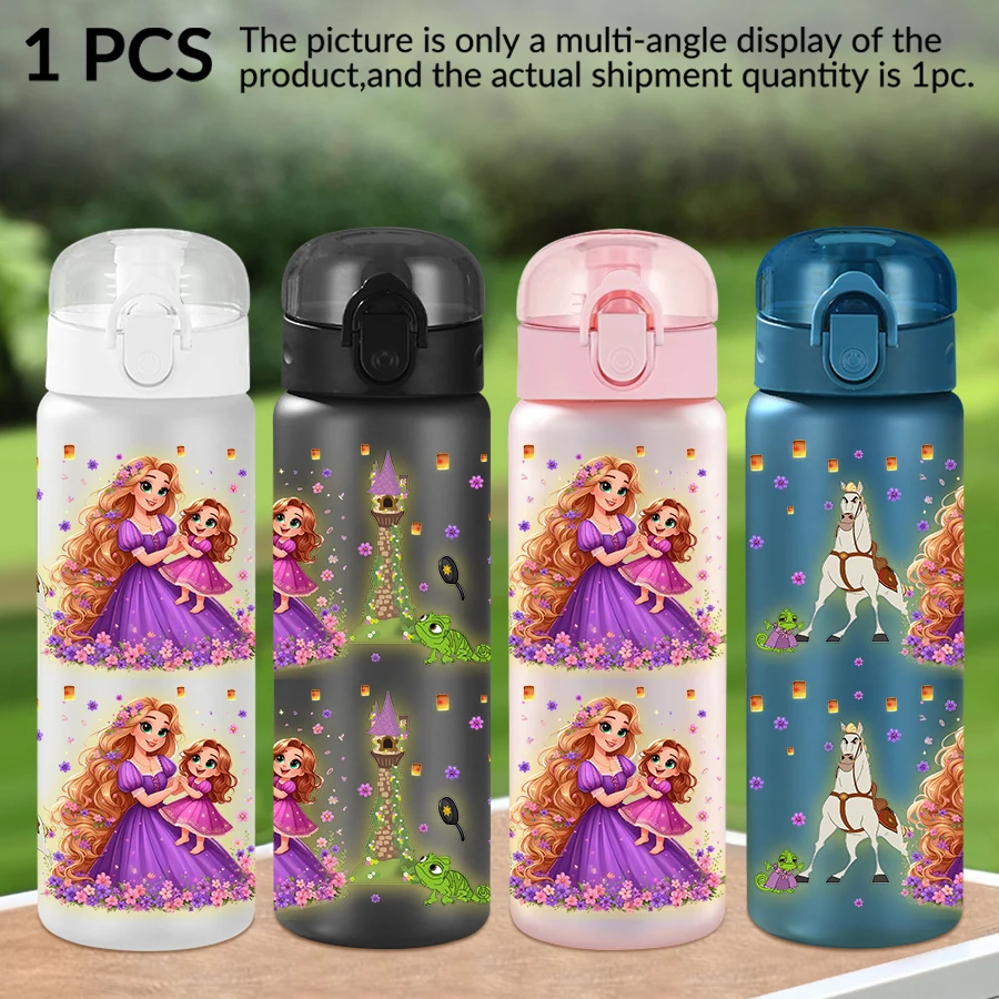 

1Pc Disney Rapunzel Camel 26oz plastic water bottle with pattern outdoor sports water cup birthday/homecoming gift.