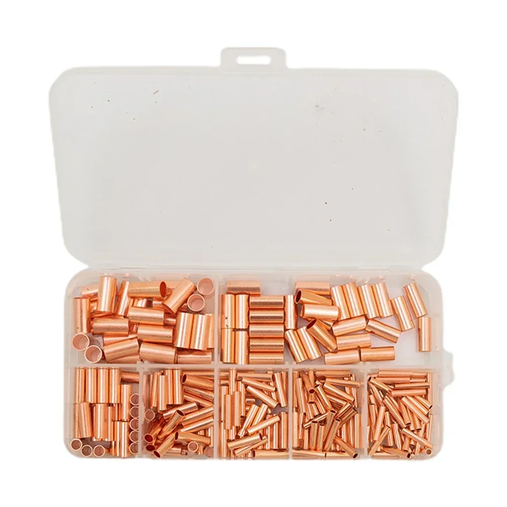 Welded Sealed Connectors Terminal Kit 250Pcs Tube Accessories Butt Wire Cable Crimp Copper Ferrule Replacement