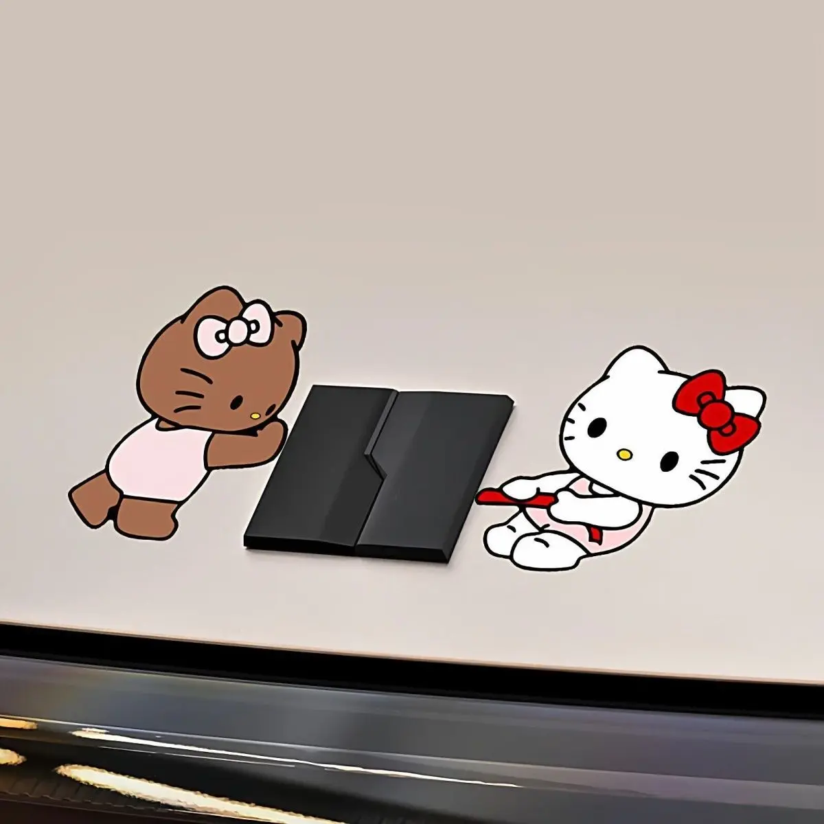 

Hello Kitty Car Stickers Decoration Personalized Creative Body Stickers Car Logo Car Rear Cute Funny Kt Cat Waterproof Stickers