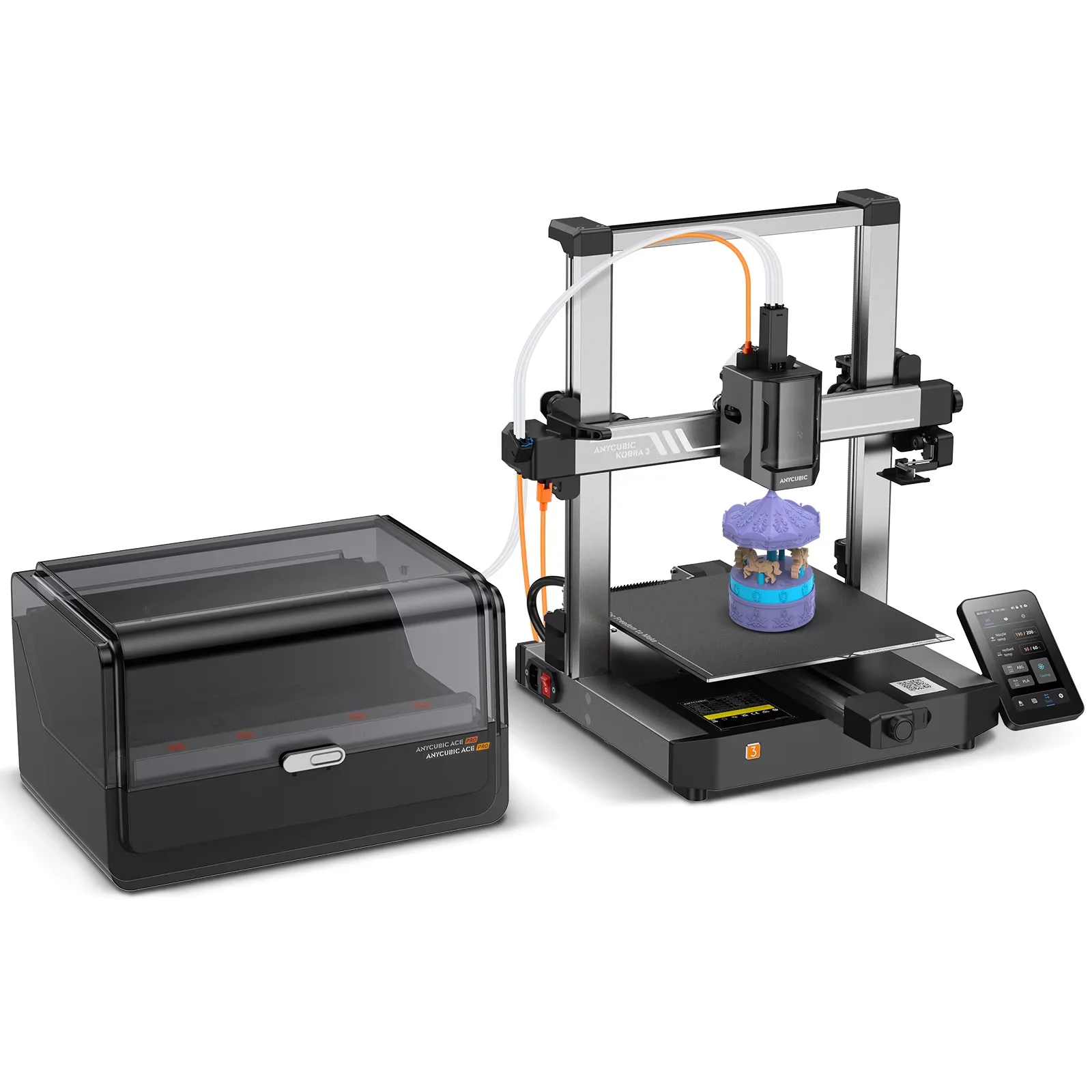 Image of ANYCUBIC K3 Combo Stampa FDM multicolore in stampante 3D a 4 a 8 colori con velocità di stampa massima 600 mm/s Dimensioni di costruzione 250 mm x 250 mm x 260 m cod004