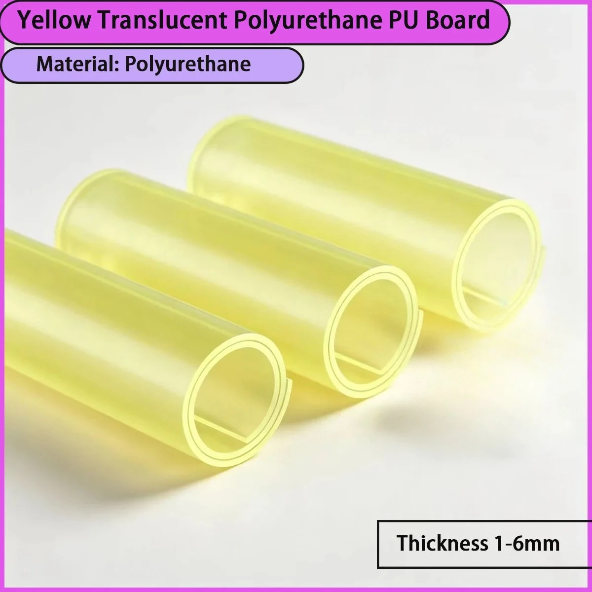 1-6mm thick yellow semi transparent polyurethane PU board for mechanical cushioning, mold lining, collision protection, etc