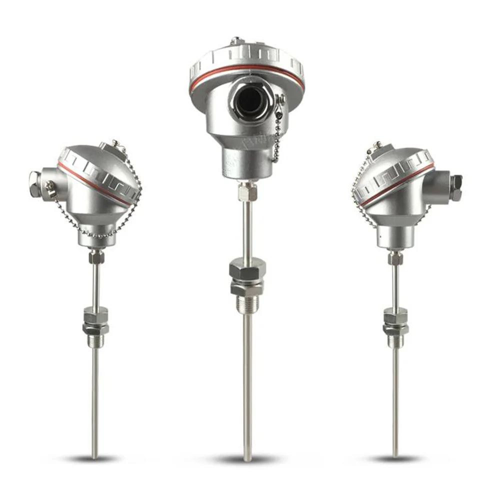 

CALT PT100 Temperature transmitter 6mm Probe 1/2" NPT Thread Thermocouple Terminal Head Waterproof sensor 3 wires