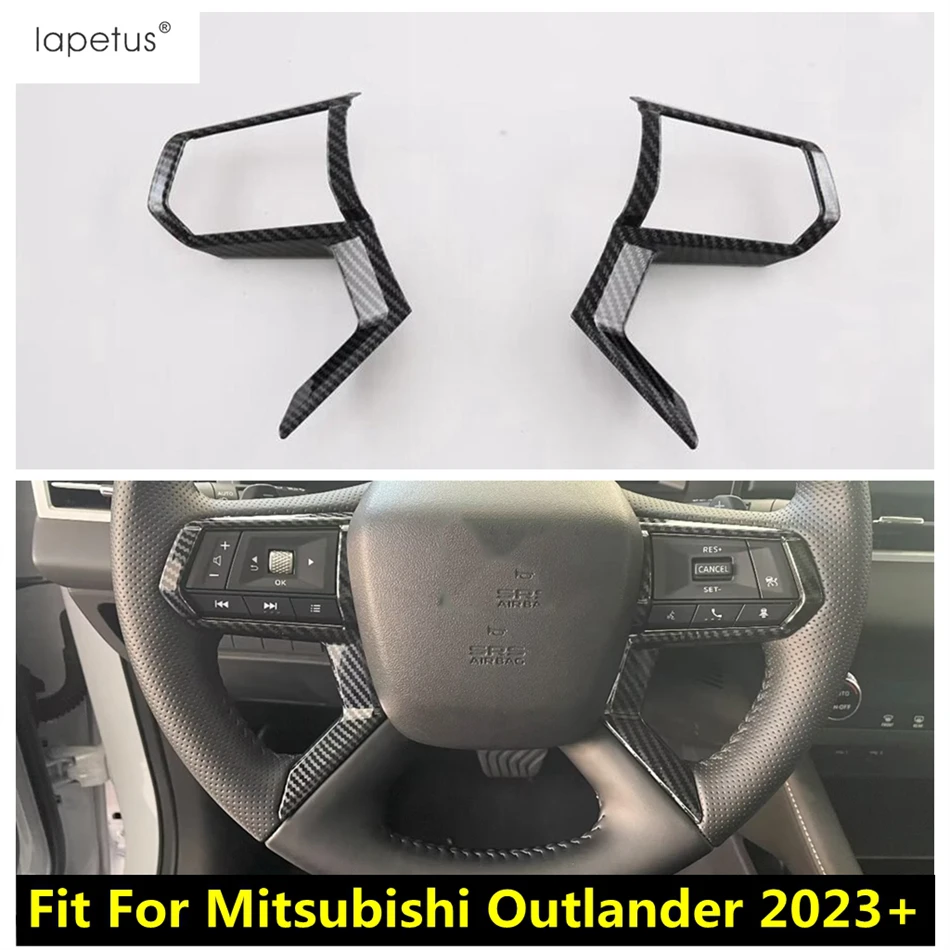 

Car Steering Wheel Button Frame Decoration Cover Trim For Mitsubishi Outlander 2023 2024 ABS Carbon Fiber Accessories Interior