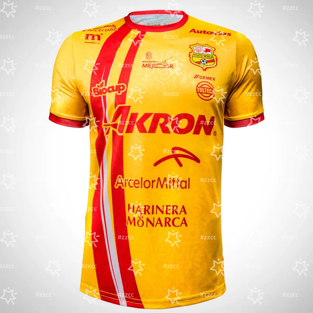 Camisa de Futebol Atlético Morelia 25-26, Conjunto de Treino, Camisa do México, Camiseta Masculina de Secagem Rápida para Esportes de Verão, Camiseta Infantil, Blusas Femininas ﻿