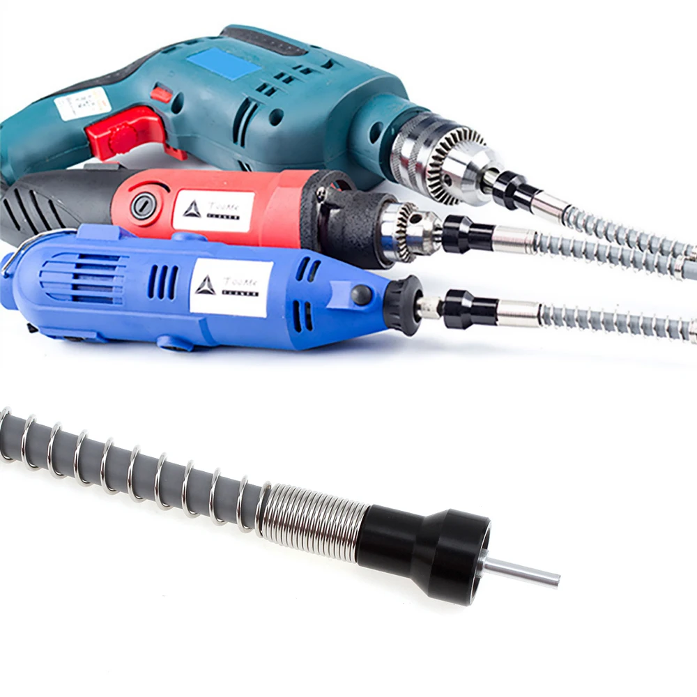 Universal 1/8 Inch Flexible Shaft Grinder Extension Connector Flexible Shaft Rotary Tool for Flexible Drill with Chuck Key