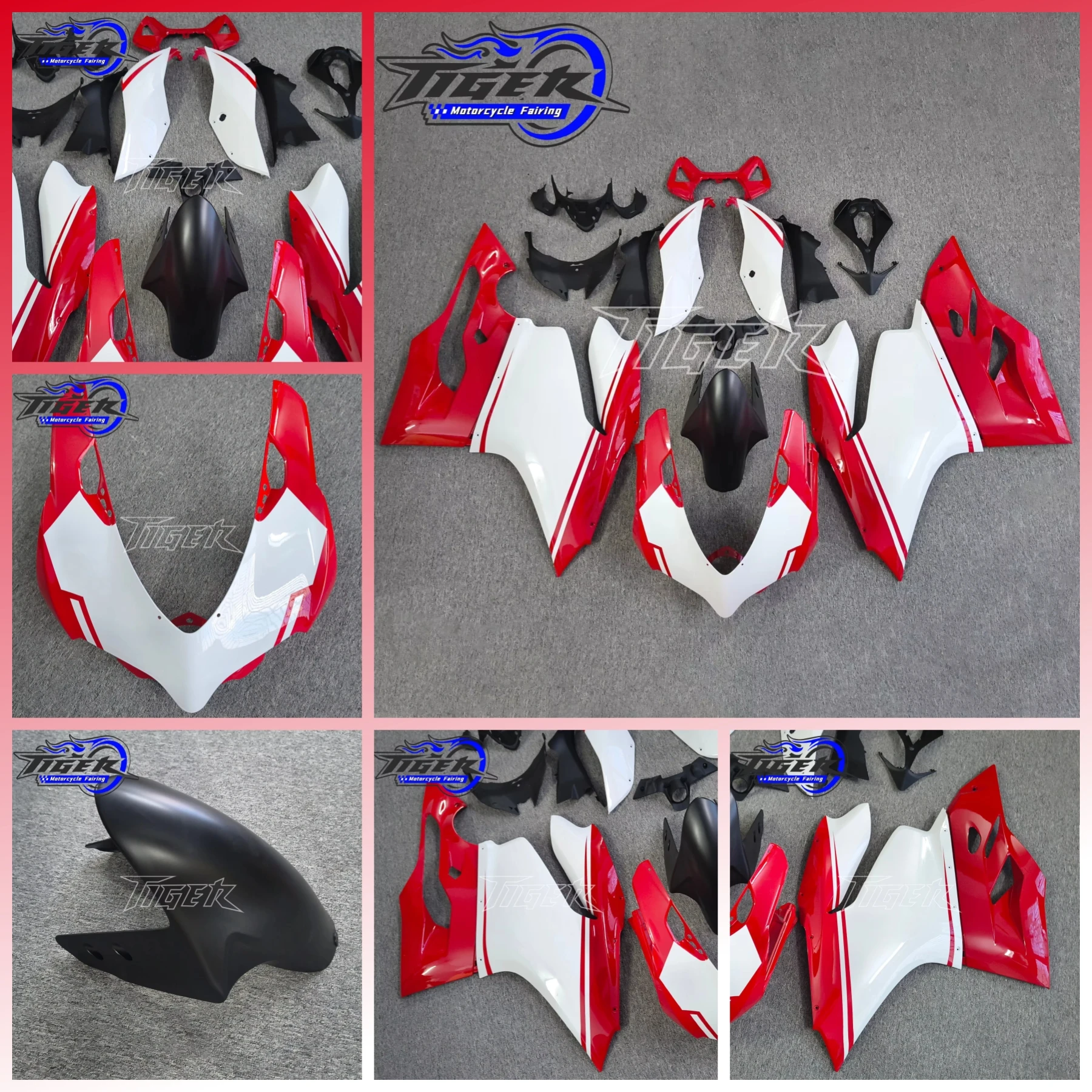 New ABS Motorcycle Fairings kit Fit For Ducati 899 1199 panigale 1199S 2012 2013 2014 2015 Custom Red White