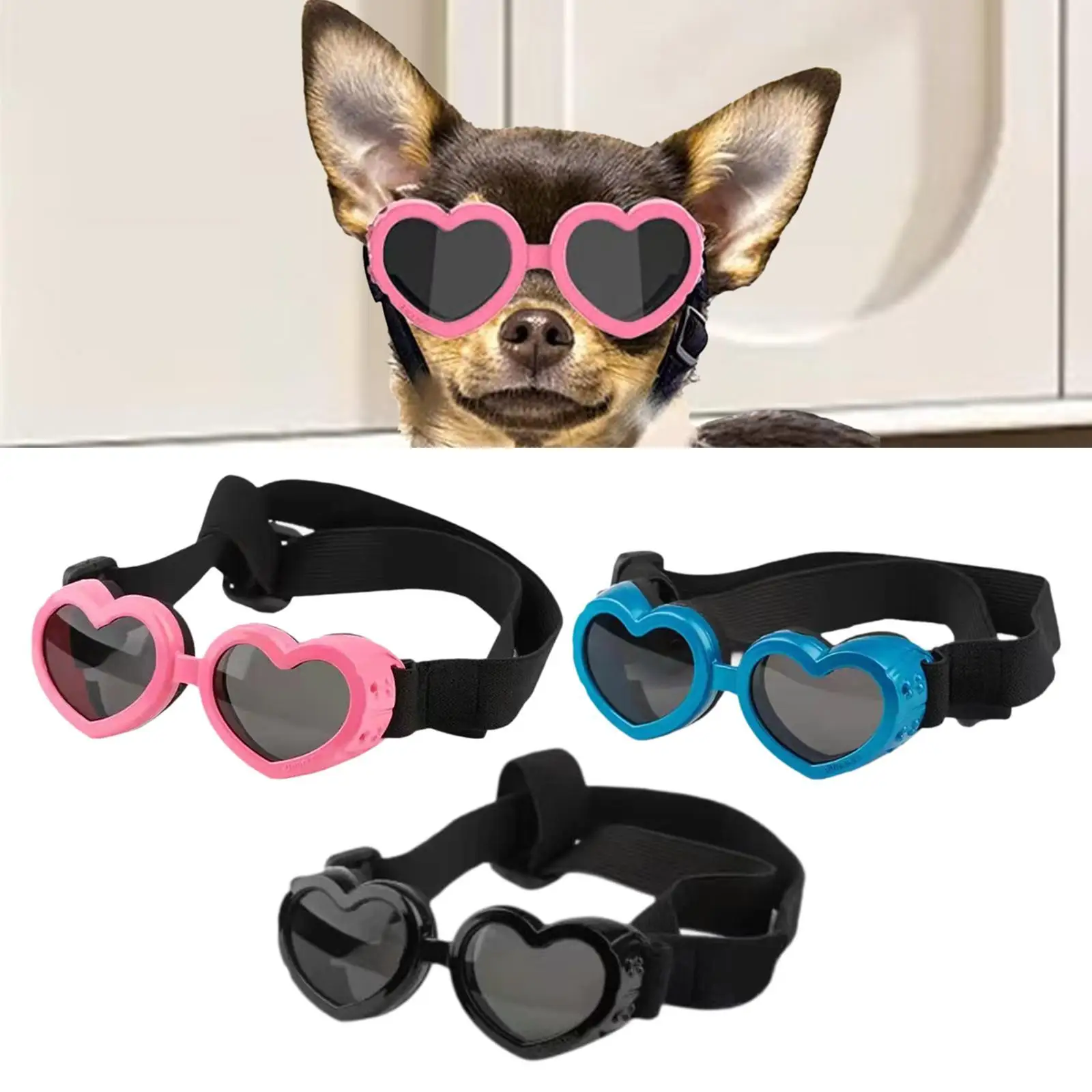 Small Dog Sunglasses Doggy Goggles Pet Accessories with Adjustable Strap