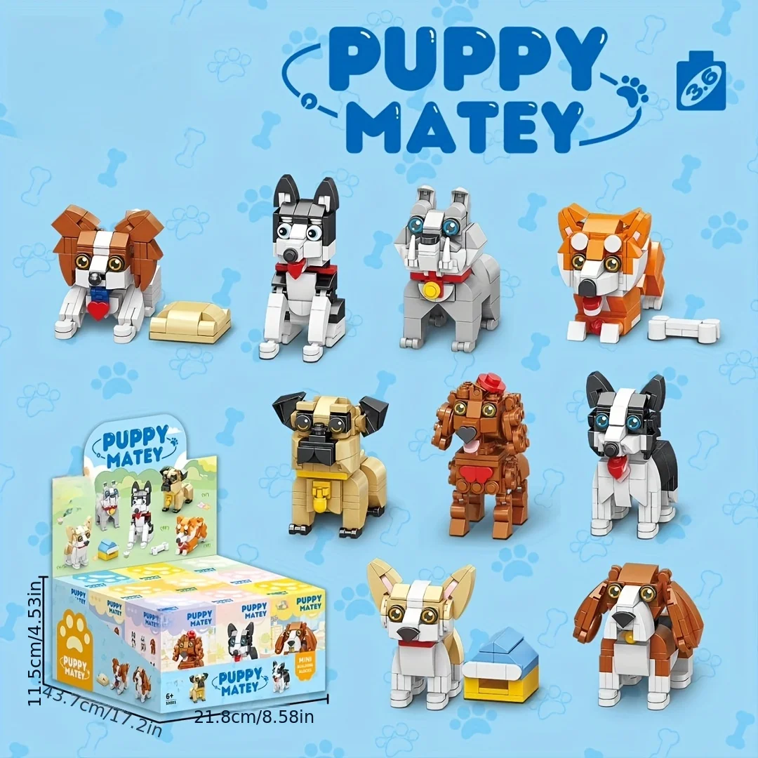 

Small animal set assembled building block cute puppy pet building block - educational toys for boys and girls, mixed colors, per