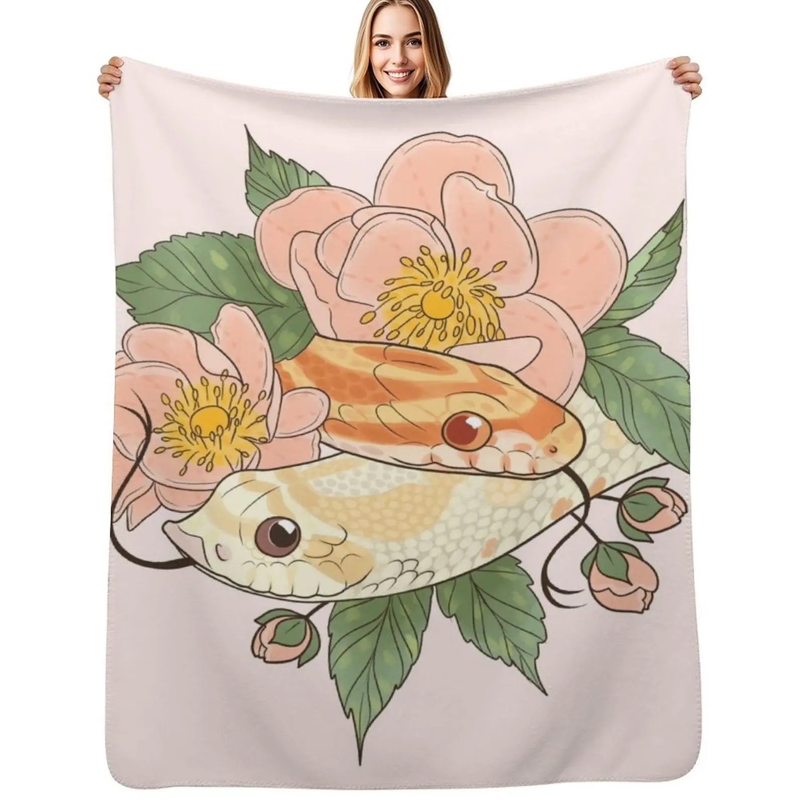 Corn Snake and Hognose Snake Throw Blanket Summer Cool Breathable Blanket for Sleeping