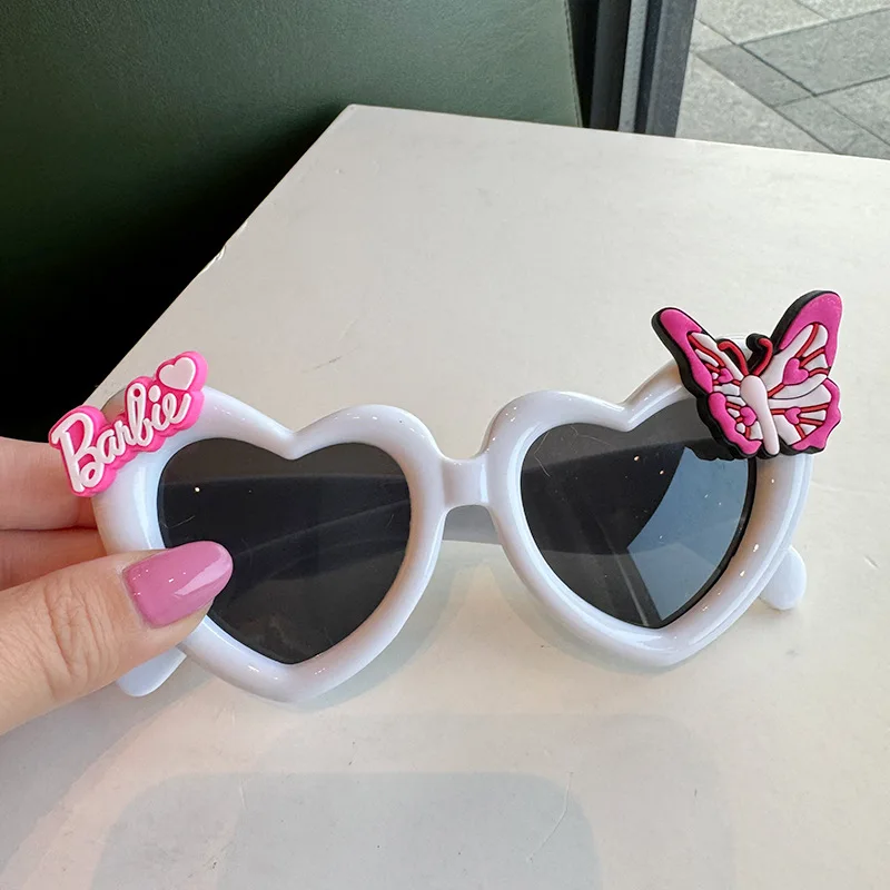 Kawaii Sweet Barbie Children Girls Love Sunglasses Anime Cartoon Fashion Kids Birthday Photo Eyeglasses Glasses Decoration Gifts