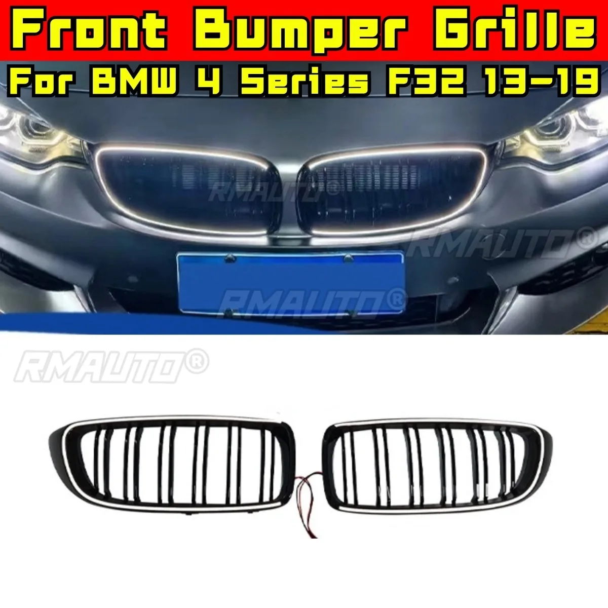 

Car LED Bumper Grill Decorative Strips Racing Grille Body Kit Front Bumper Grill For BMW 4 Series F32 2013-2019 Exterior Part
