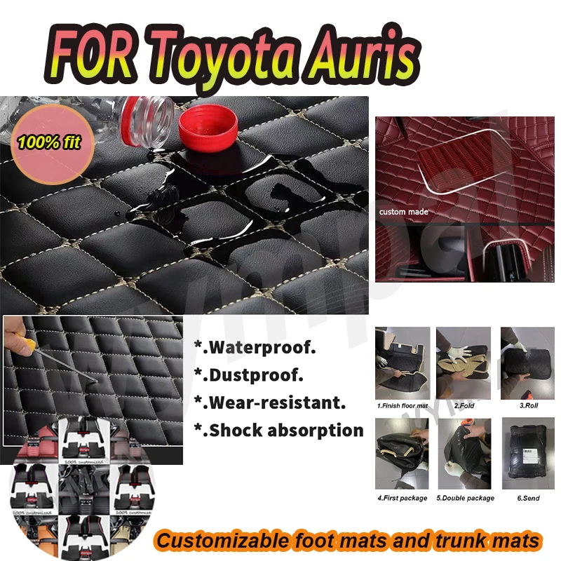 

LUXURY Customized Artificial Leather Car Floor Mat For Toyota Auris 2006 2007 2008 2009 2010