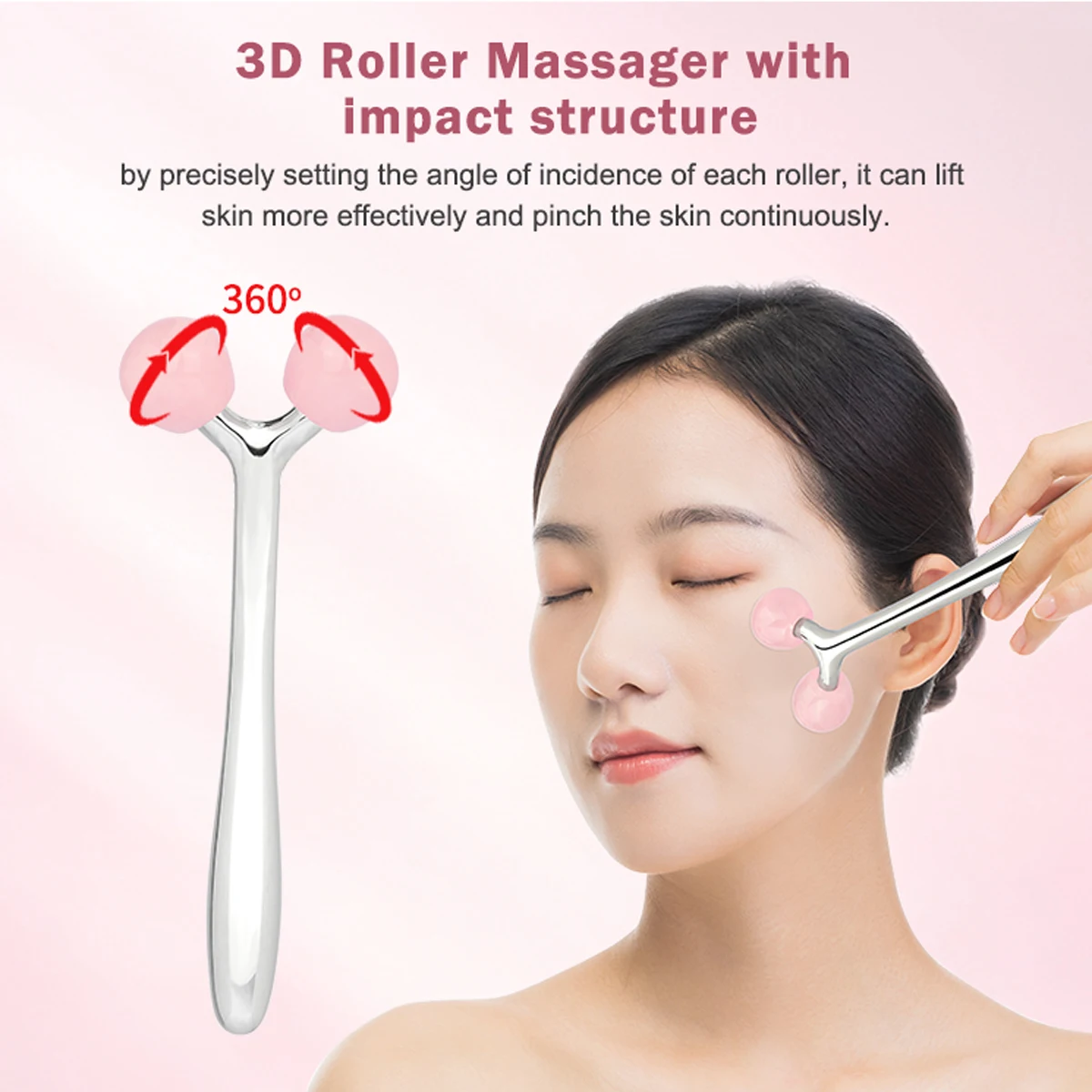 2in1 Manual 3D Face Roller Women Man Face Relax Massager Facial Massager Y Shape  Facial Roller Massager Eye Body Skin Care Tool