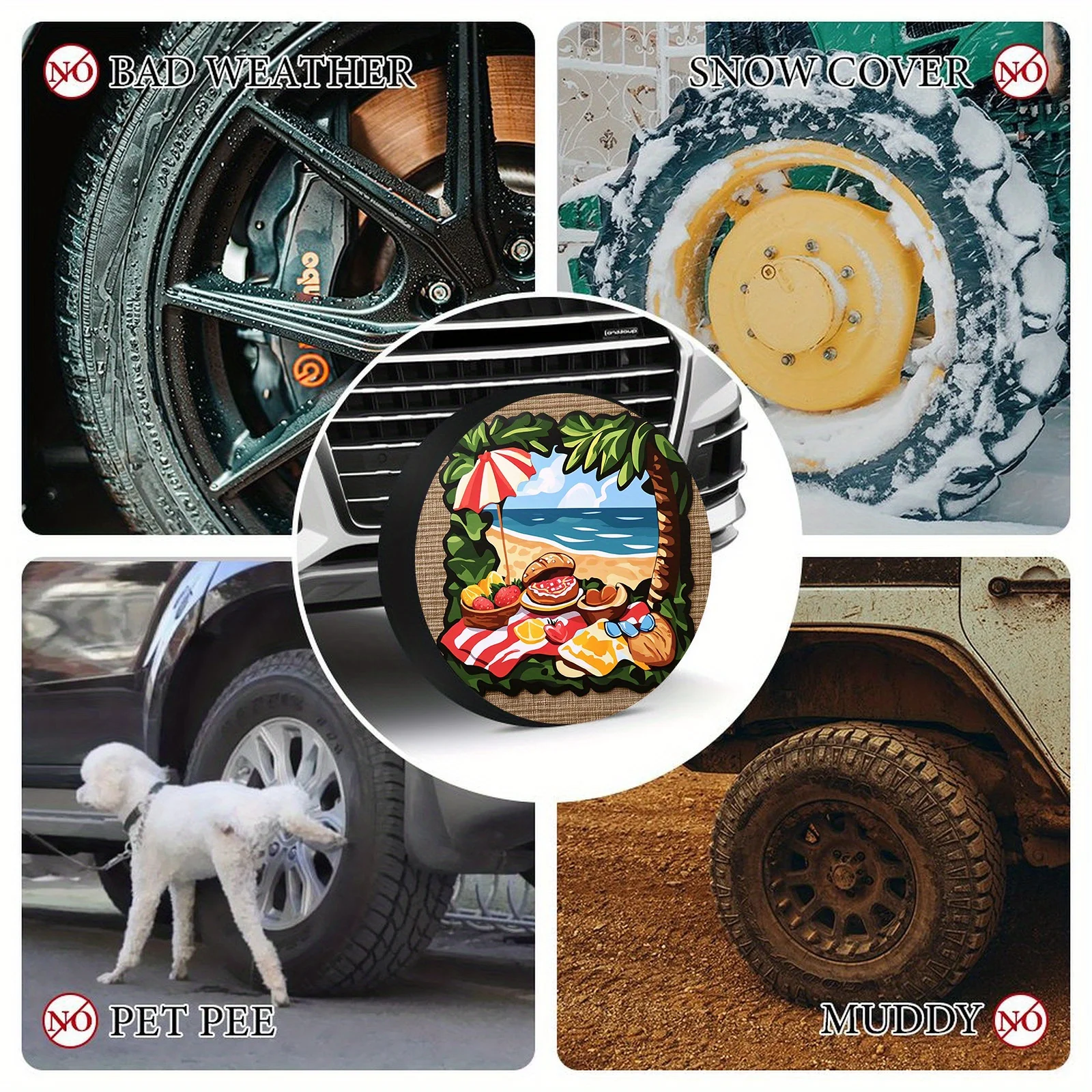 1pc Polyester Spare Tire Cover - Outdoor Camping Adventures recension och pris