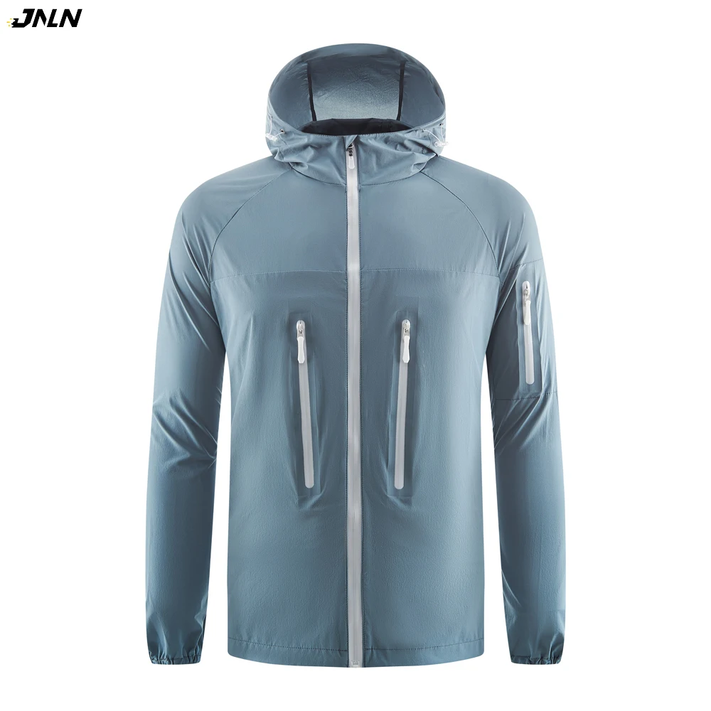 

JNLN Men Women Summer Waterproof Jacket Hiking Camping Climbing Sun Protection Windbreaker Unisex Outdoor Elasticity Rain Coat