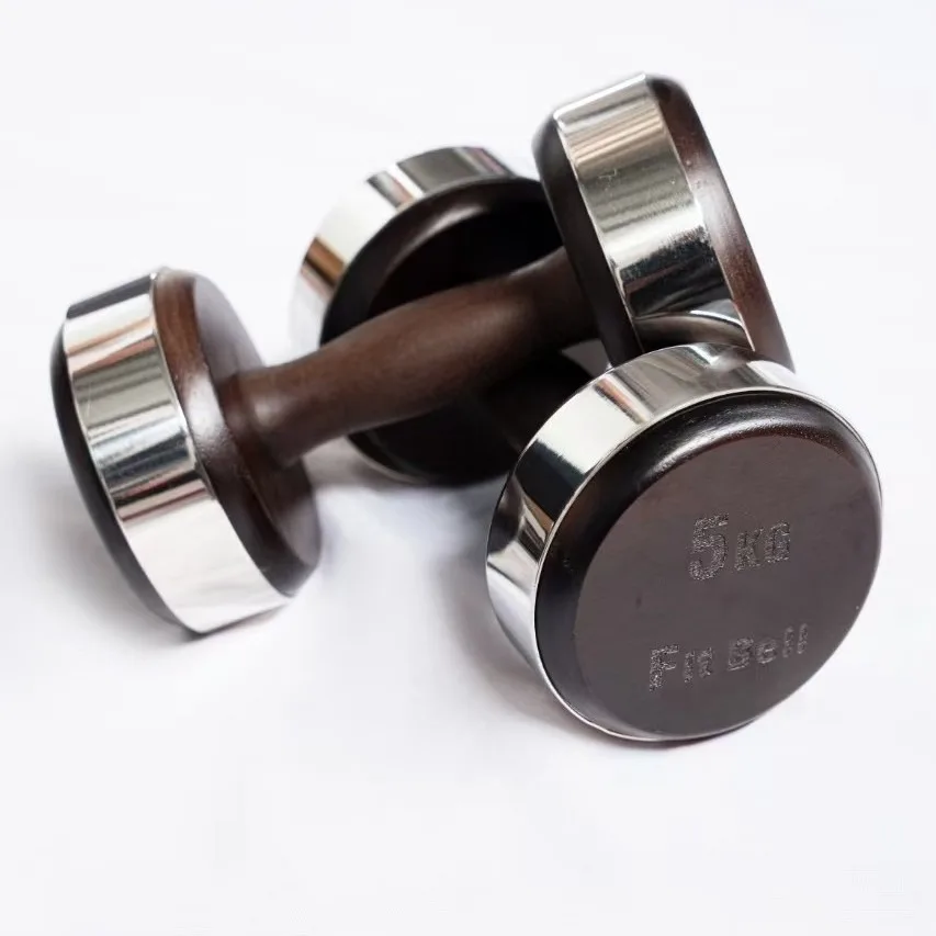 

New Design 1-5kg Smart Dumbblells Gym Equipment Commerical Home Use Wood Stainless Luxury Dumbbell