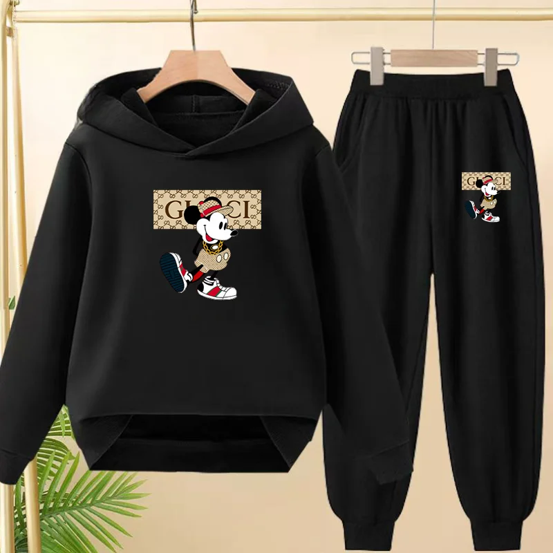 

Children Sets Long Sleeve +pants Hot Selling Sporty Casual Outfit Kids' Outfit Set New Mickey Printed Boy and Girls Running Suit