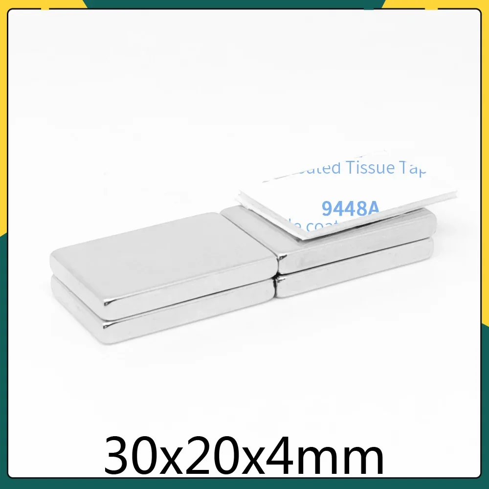 

30x20x4mm Block Powerful Strong Magnetic Magnets 30*20*4 Quadrate Magnet With Tape For Fridge, DIY, Scientific Craft 30x20x4