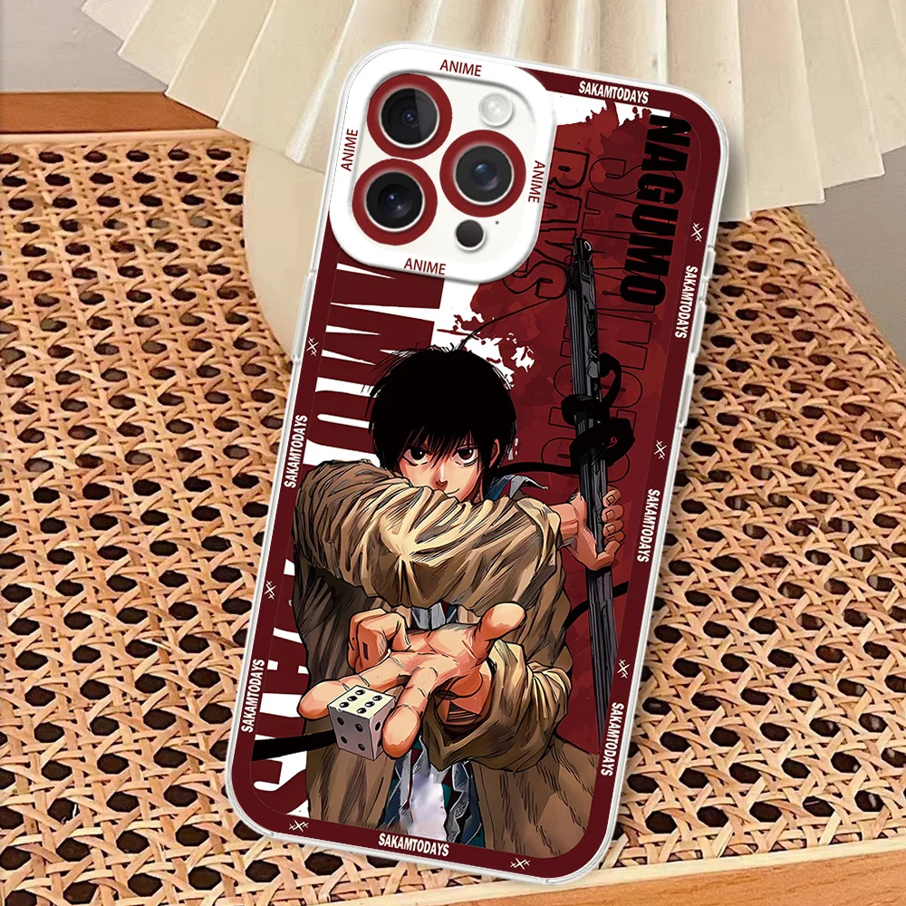 anime manga s-SAKAMOTO d-DAYS cool For iPhone 12 11 13 14 15 16 Max Pro Plus Mini Protective Cover Transparent Bezel Shell