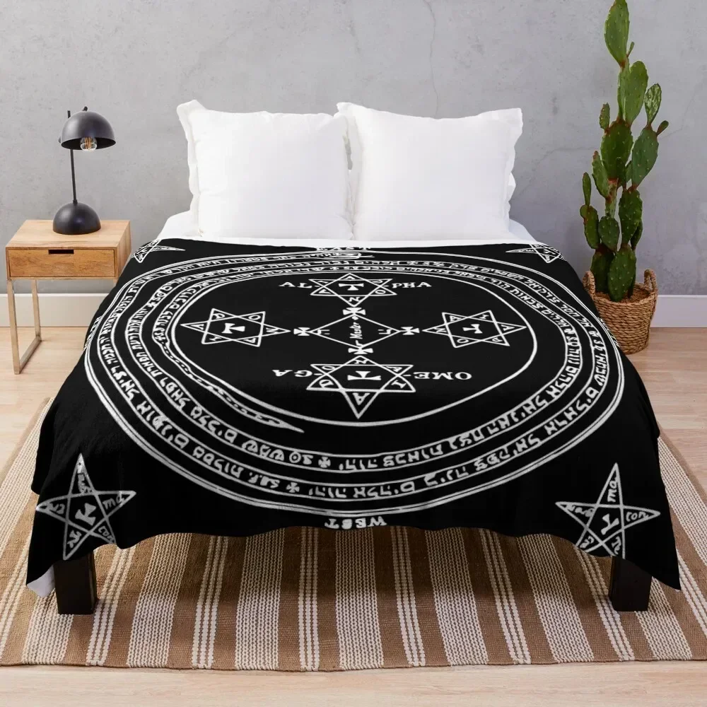

SUMMONING CIRCLE - WHITE / BLACK Throw Blanket Multi-Purpose Plush sofa bed Blankets For Sofas Blankets