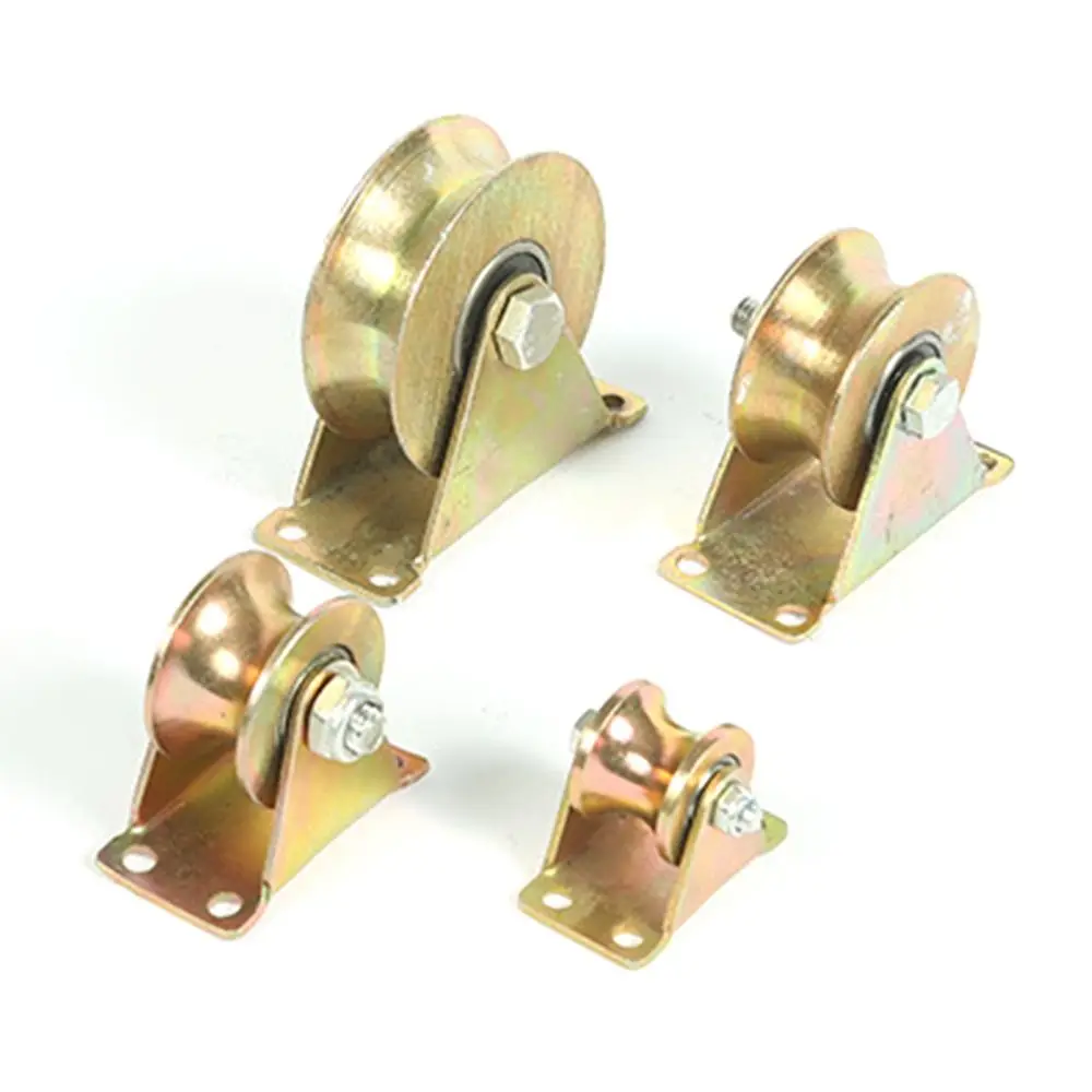 1Pcs Track Wheel Bearing Pulley Plating Color Stainless Steel Sliding Door Rollers U/V/H Shaped Home Hardware Rigid Caster