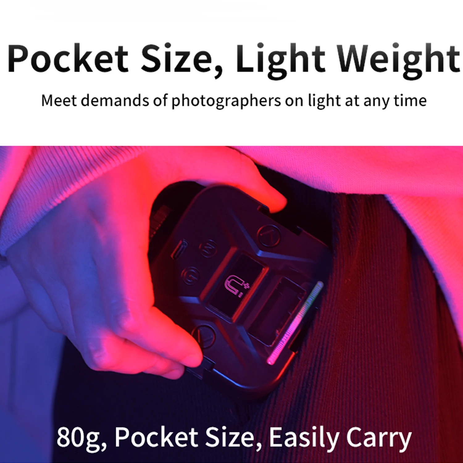 A10 Mini Rgb Video Light strong magnetic Led Camera Lights con supporto per scarpe fredde per fotocamera Dslr per Canon Nikon Sony Leica