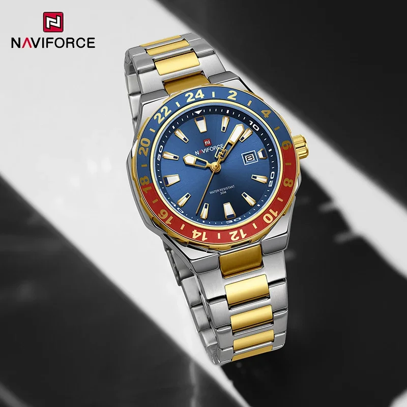 NAVIFORCE Top Brand Classic Quartz Men Watch Fashion Calendar Waterproof Steel Strip Business Men's Luxury Watches reloj hombre
