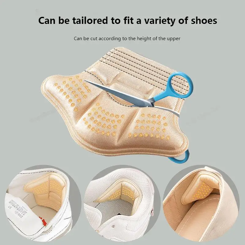 Pegatinas de talón Protectores de talón Zapatillas de deporte Plantillas de tamaño reducido Antidesgaste Pies Almohadillas para zapatos Tamaño ajustable Insertos de cojines de tacón alto