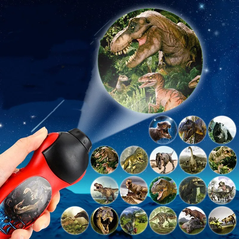 24 Patterns Flashlight Projector Lamp Educational Toy Kids Children Gift dinosaur creative projector interesting Bedtime game