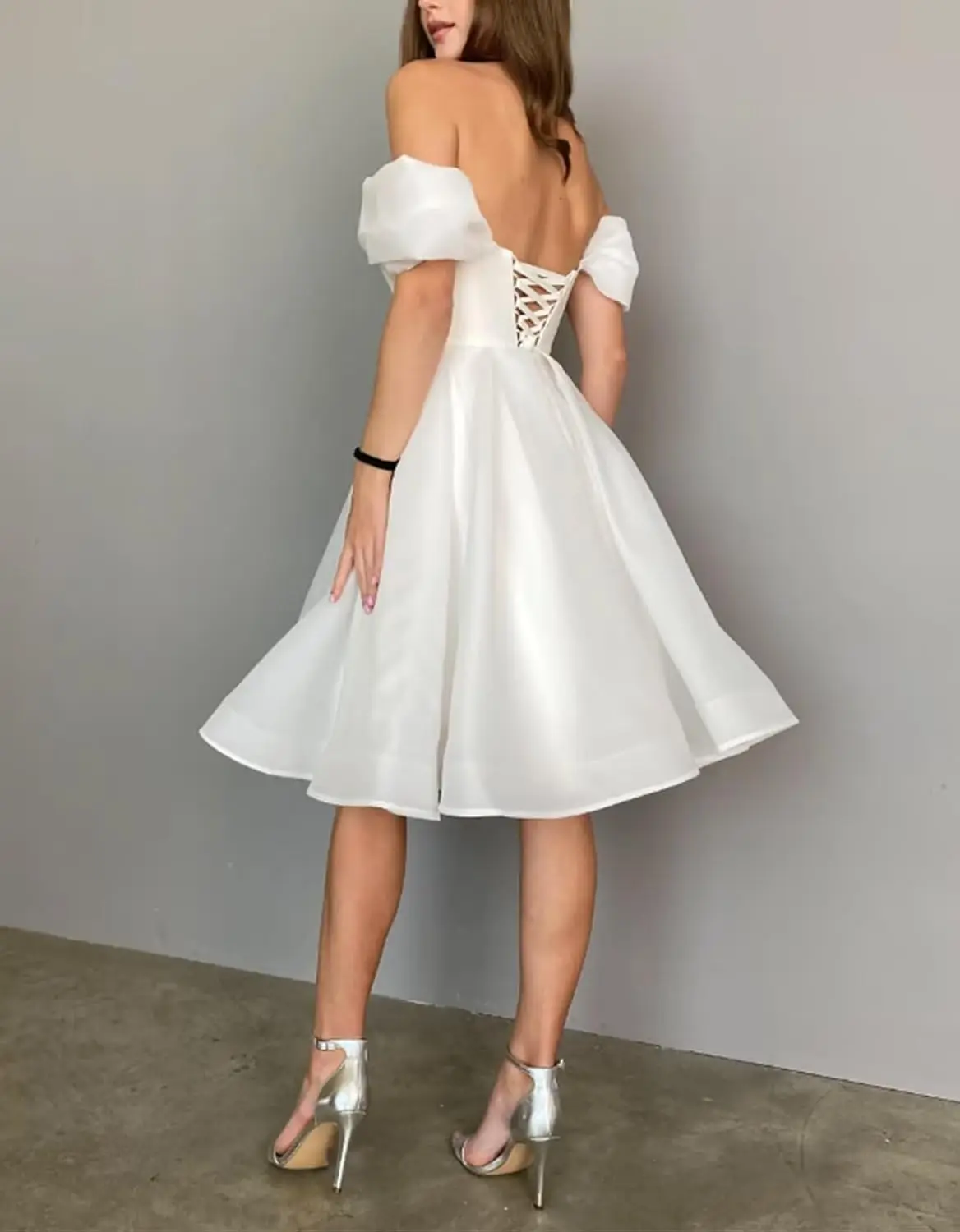 women's-off-the-shoulder-tea-lenght-wedding-dress-for-bride-organza-short-a-line-sexy-bridal-dress-simple-wedding-dress