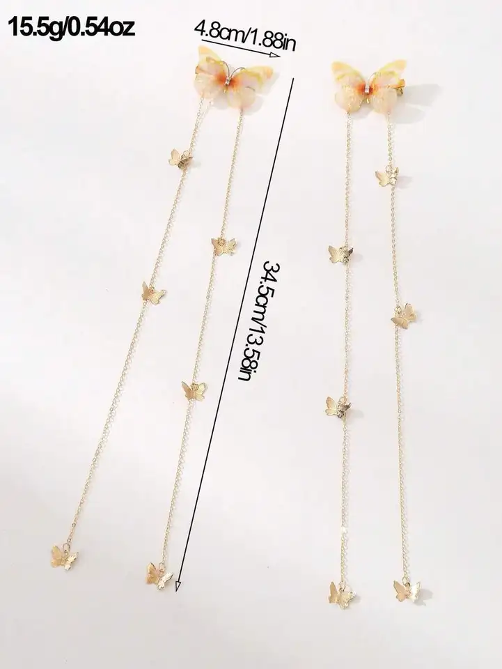 2pcs Simple Fresh Style Gold Bowknot Hair Accessories