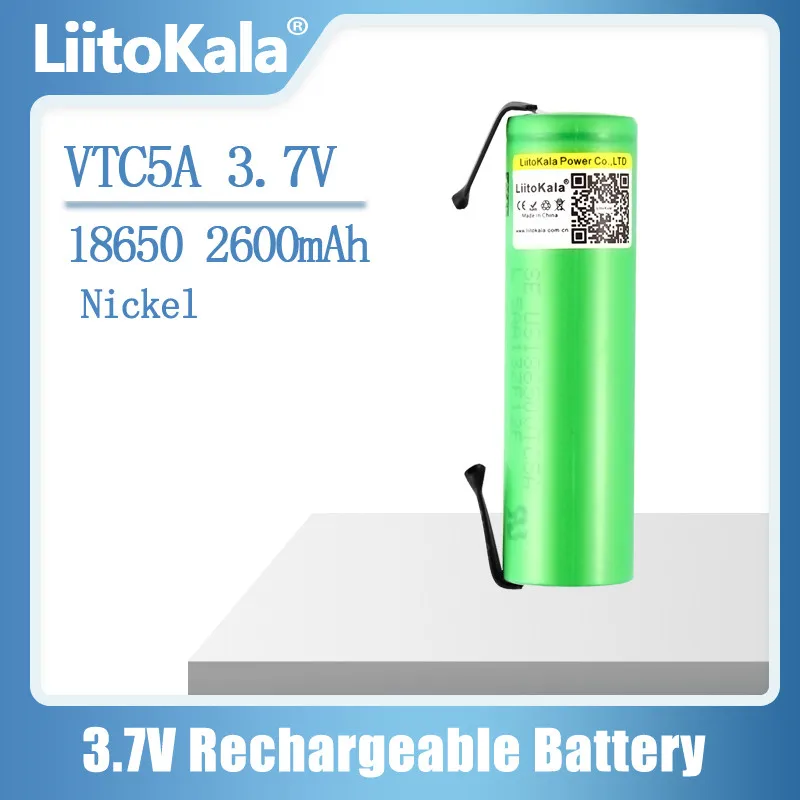 Liitokala vtc5a 2600mah Lithium batterie 30a Entladung vtc5 Batterien DIY Nickel platten