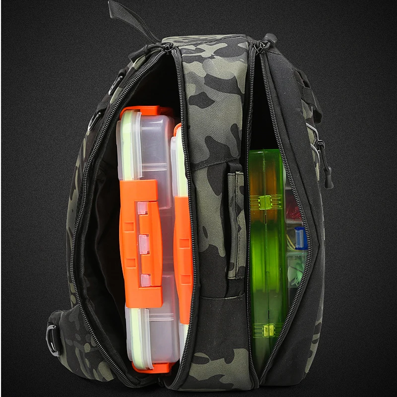 Fishing Tackle Storage Bag Waterproof Fishing Sling Backpack Multifunctional Fishing Gear Bag Fishing Accessories Organizer