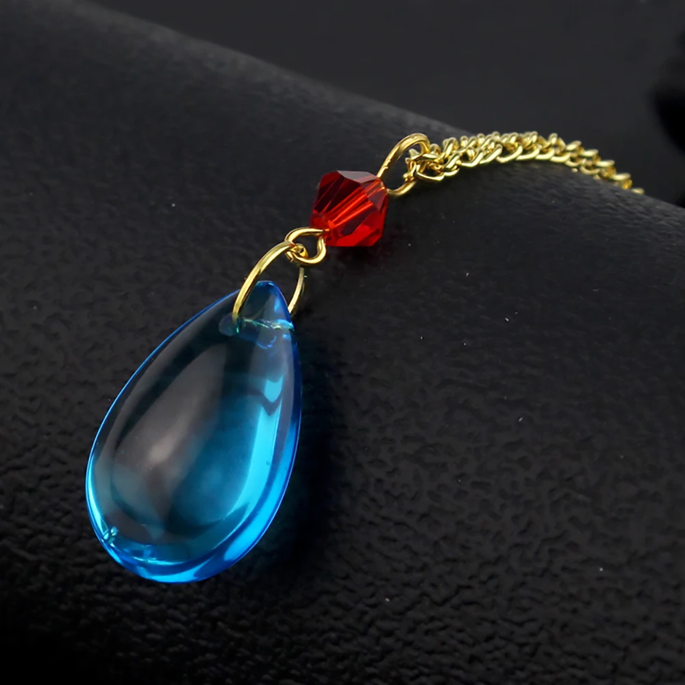 Anime Howl's Moving Castle Inspired Necklace Hauru Howl Blue Austria Crystal Cosplay Pendant Adornment Women Jewelry Gift