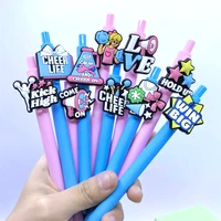 10PCS Dance Cheerleader Series Ballpoint Pens with Cheerleader Stickers, suitable for students. The style is random. 2