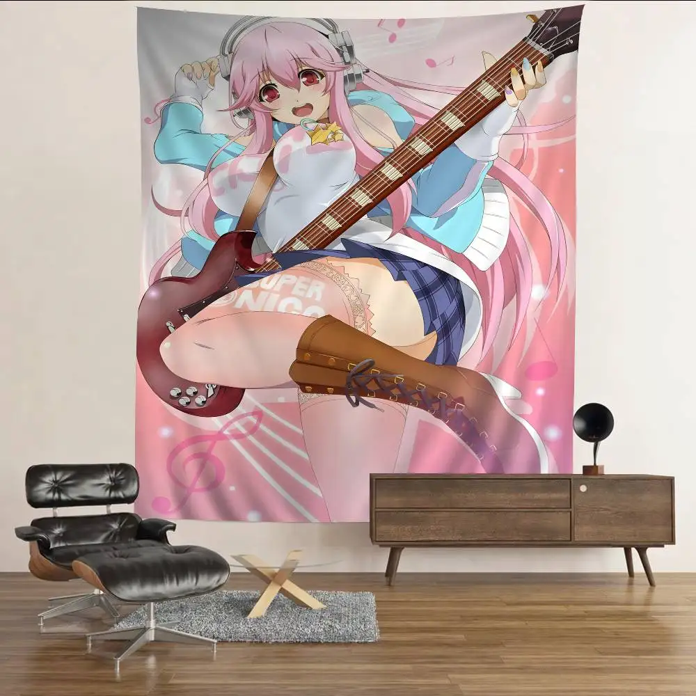 Super Sonico Manga Classic Anime Chart Tapestry For Living Room Home Dorm Decor Art Home Decor