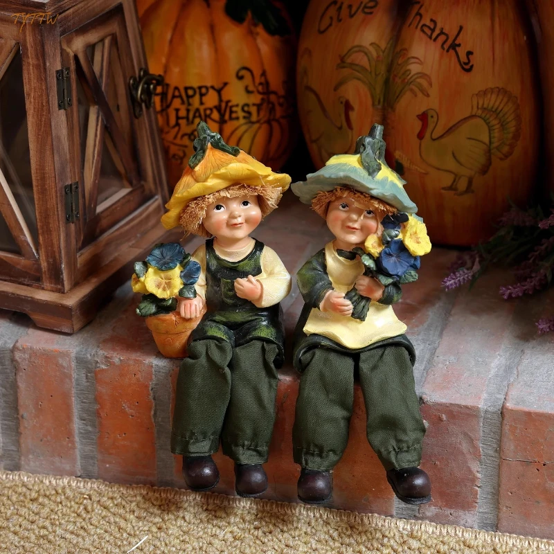 

Скандинавская ретро-скульптура в виде подвесной куклы для декора дома, милый сувенир для гостиной, прихожей, двора, украшение для рабочего стола